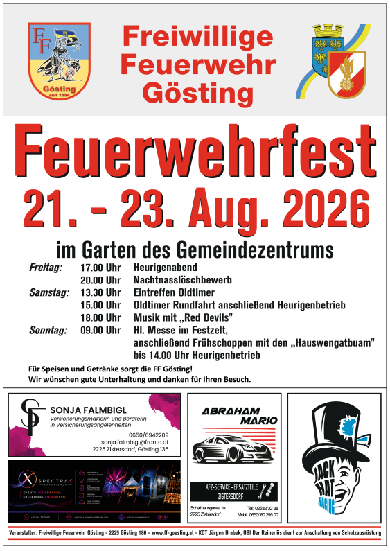 2026 08 21-23 Feuerwehrfest Ankündigung 2026